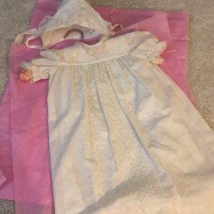 Baby girl Christening outfit with bonnet!